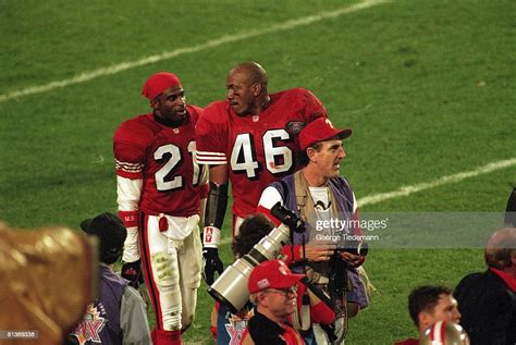 Super Bowl XXIX, San Francisco 49ers Deion Sanders with Tim McDonald ...