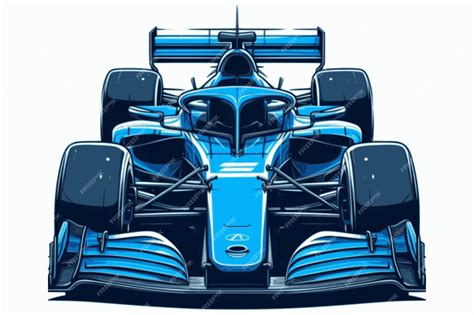 Premium Vector | F1 car blue formula 1 car on white background