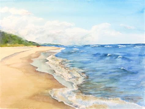 Shades Of Summer Watercolor Painting | Beach scene painting, Beach art painting, Beach watercolor