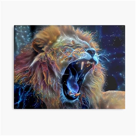 Artistic Pop Art Colorful Glowing Roaring Lion Metal Print by ...