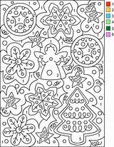 Nicoles Free Coloring Pages CHRISTMAS  Color By Number sketch template
