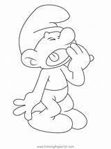 Lazy Smurf Coloring Page For Kids  Free The Smurfs Printable sketch template