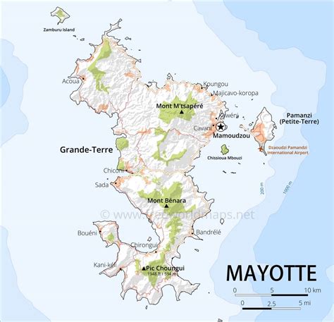 Mayotte Map : Mayotte Country Data Links And Map By Administrative ...