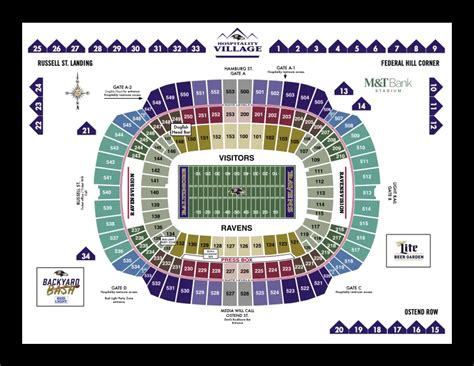 Baltimore Ravens Seating chart for M&T Bank Stadium 2024