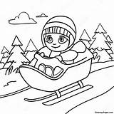 Adventurous Sledding Scene Coloring Page  Pagescom sketch template