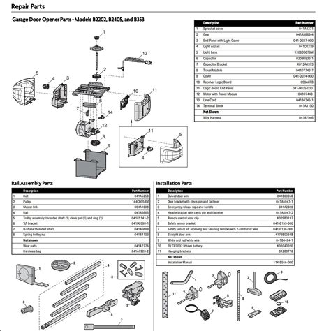 Chamberlain B353 Replacement Parts