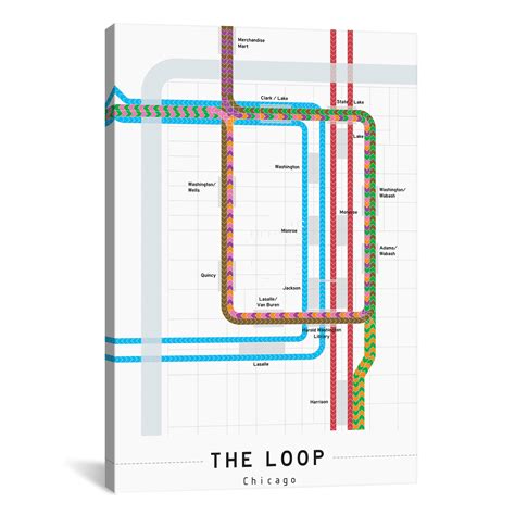 Chicago Loop Map by Project Subway NYC (18"W x 26"H x 0.75"D) - Project ...