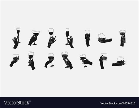 Collection of different woman hands gestures hold Vector Image