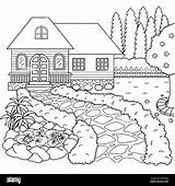 House Coloring Page Stock Illustration Of sketch template