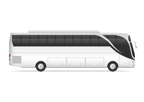 realistic white bus side view 9226172 Vector Art at Vecteezy