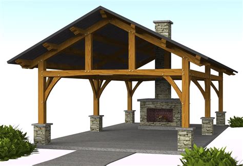 Vandever Pavilion - 16' x 30' | Timber Frame Pavilion Plans | Pinterest ...