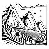 Mountain Range Coloring Page · Creative Fabrica sketch template