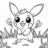 Pichu Playing In The Grass Coloring Page  Pagescom sketch template