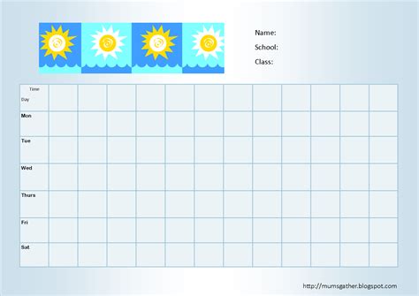 Parenting Times: Free Printable Blank Timetable For School Children