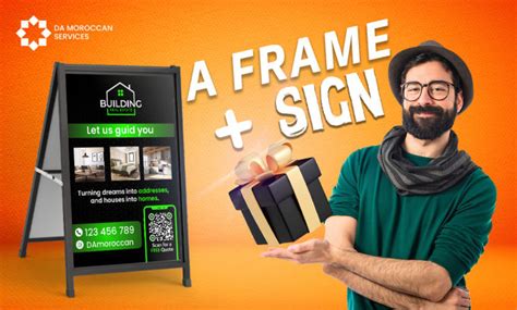 Design a professional a frame sign by Damoroccan | Fiverr