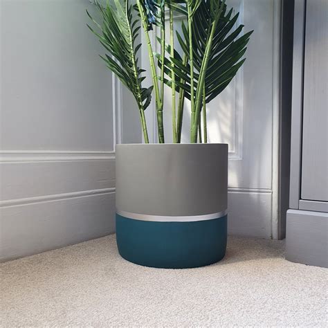 MELROSE 25cm Concrete Indoor Plant Pot Extra Large Planter - Etsy UK