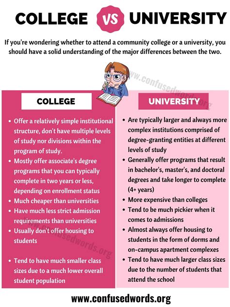 COLLEGE vs UNIVERSITY: Big Difference between University vs College - Confused Words