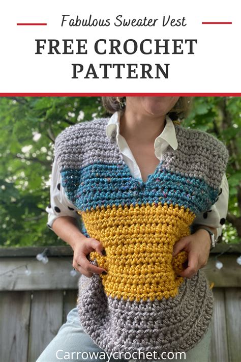 Chunky Sweater Vest: Free Crochet Pattern - Carroway Crochet