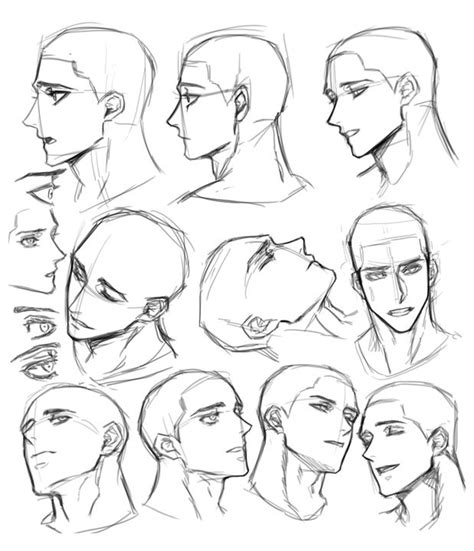 Male Face Drawing Reference | Drawings, Guy drawing, Anime poses reference