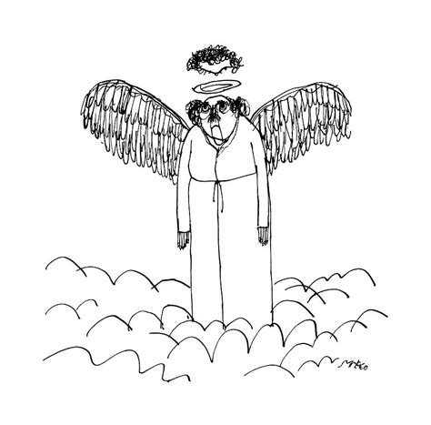 An Angel's Halo Cuts Off The Top Of His Head Drawing by Edward Steed ...