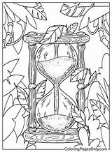 Ancient Hourglass And Leaves  Free Printable Coloring Pages sketch template