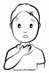 Sore Throat Cartoon Coloring Page Sketch sketch template