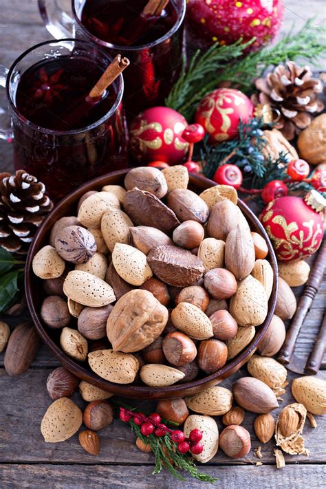 Variety of nuts with shells for Christmas | High-Quality Food Images ~ Creative Market