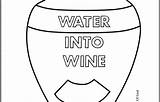 Turning Water Into Wine Coloring Page Pages sketch template