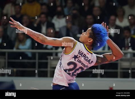 ISTANBUL, TURKEY - MAY 09, 2022: Melissa Vargas serves during ...