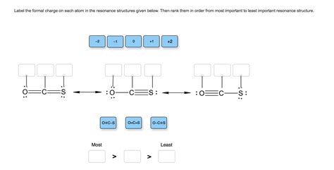 Solved Label the formal charge on each atom in the resonance | Chegg.com