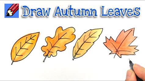 Drawing Fall Leaves Step By Step at PaintingValley.com | Explore collection of Drawing Fall ...