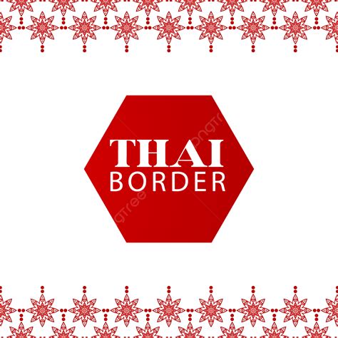 Thai Ornament Design Vector PNG Images, Red Color Thai Border Design, Modern Thai Border ...