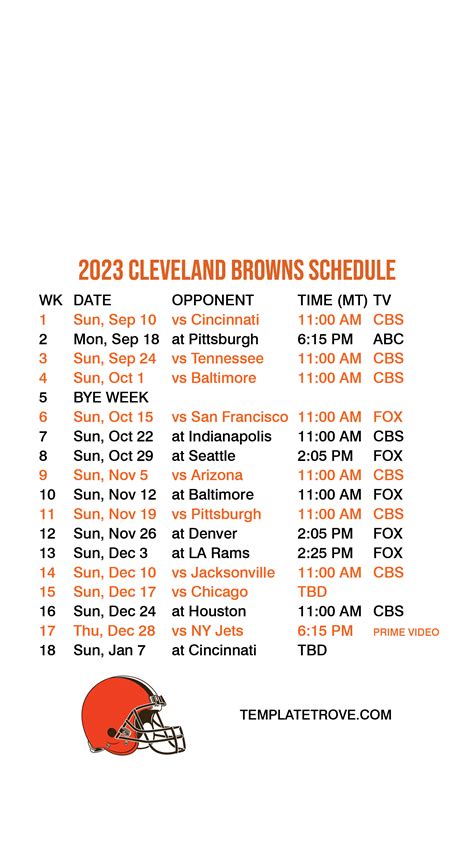 The Cleveland Browns 2024 Schedule - janie maurine