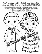 Printable Personalized Wedding Coloring Activity Book Favor Kids 85 X  sketch template