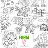 Fun Farm Life Activity With Kids Farmer Family And Animals Coloring  sketch template