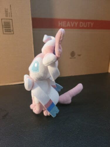 Sylveon Eevee Evolution Fairy Pokemon 2017 Tomy Plush Stuffed Pink Open Mouth 9" | #4653921695