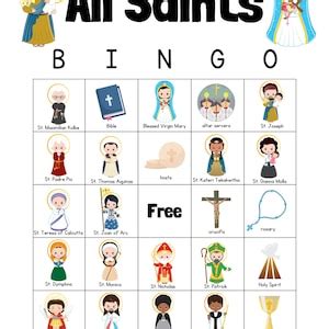 All Saints Day Bingo Game PDF Party Printable - Etsy Canada