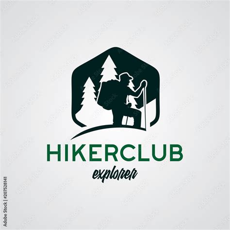 Hiking Club Expedition Logo Design Template Stock Vector | Adobe Stock