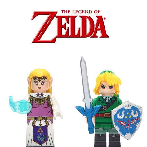 2pcs/set Link and Princess Zelda The Legend of Zelda Lego Minifigures ...