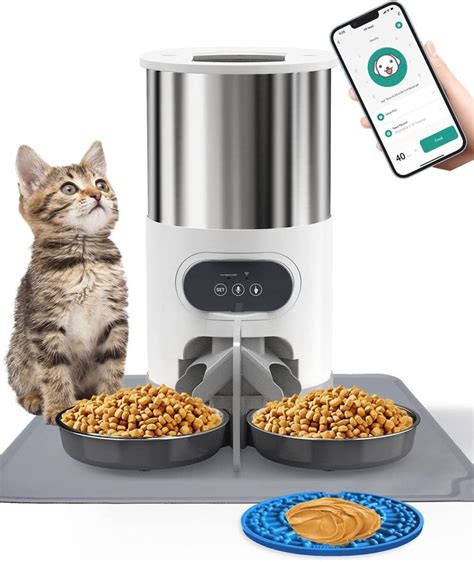 Automatic Cat Feeder, WHDPETS WiFi Timed Cat Food Dispenser for 2 Cats ...