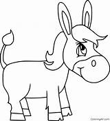 Cute Donkey Coloring Page  Earth sketch template
