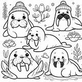 Walrus Coloring Pages 19  Gem sketch template