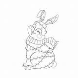 Rabbit Christmas Colouring Stock Illustrations – 78  sketch template