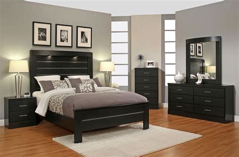 Cadence Black LED Panel Bedroom Set Luna Furniture From Crown Mark ...