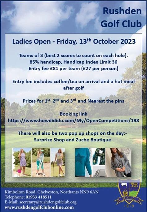 Ladies Open, Rushden Golf Club, October 13 2023 | AllEvents.in