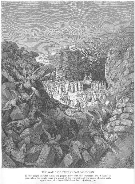 The Walls of Jericho Fall Down - Gustave Dore - WikiArt.org