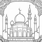 Cute Islamic Mosque Coloring Page 45854 36242 sketch template