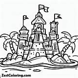 Awesome Sand Castle Coloring Page  For Kids – Smart Creative sketch template