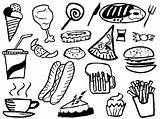 Fast Food Coloring Pages Cute sketch template