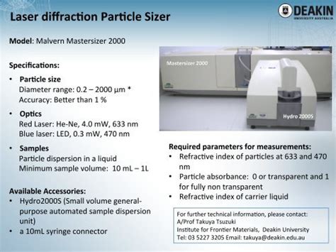 Malvern Mastersizer 2000 Particle Sizer